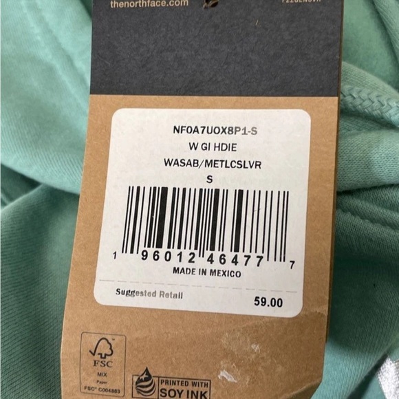 NWT The North Face Teal Pullover Hoodie - Picture 6 of 6